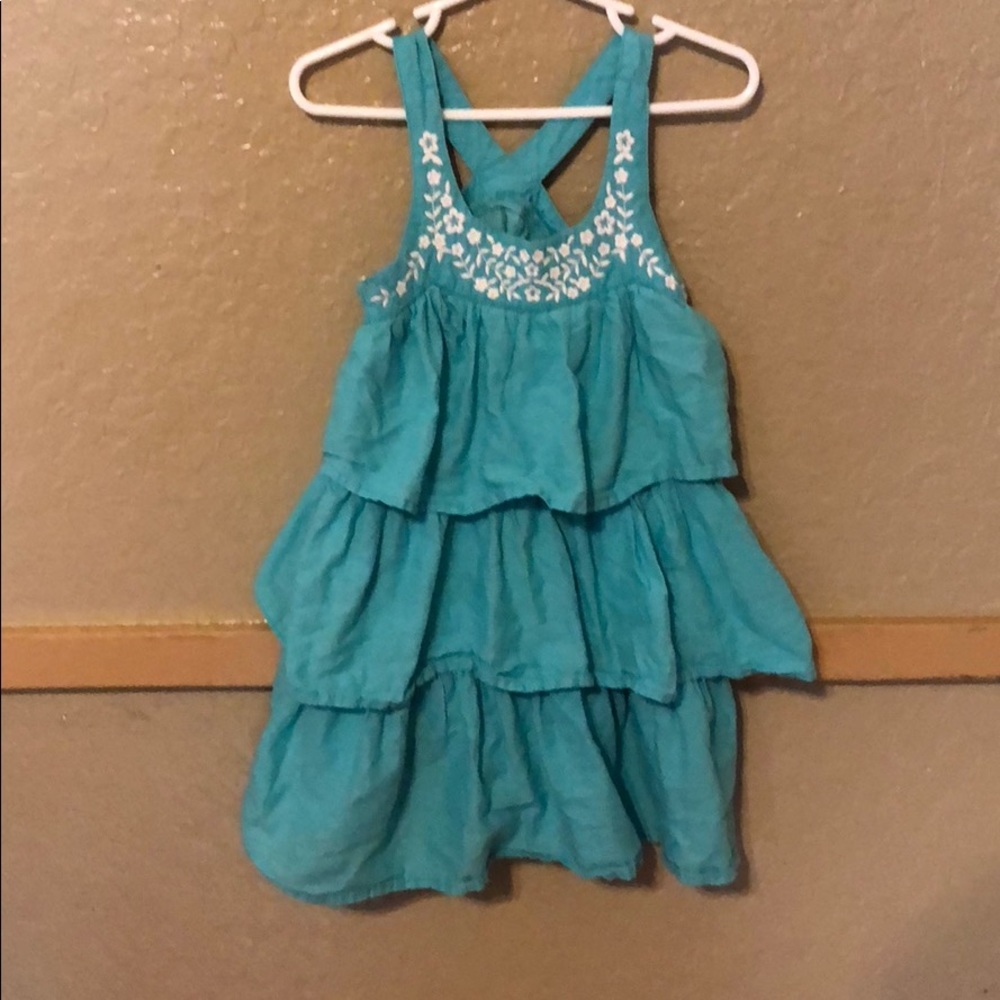 Girl turquoise blue dress
